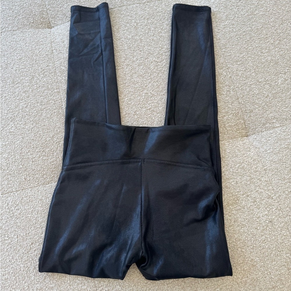 Spanx Faux Leather Leggings Black Size S Petite | Shaping High Waist - Picture 6 of 7
